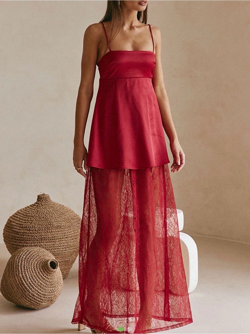 SABO- Red Dove Lace Maxi Dress